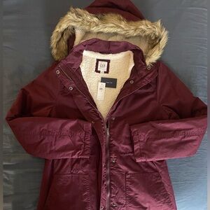 NWT Gap Factory hooded Sherpa lined coat